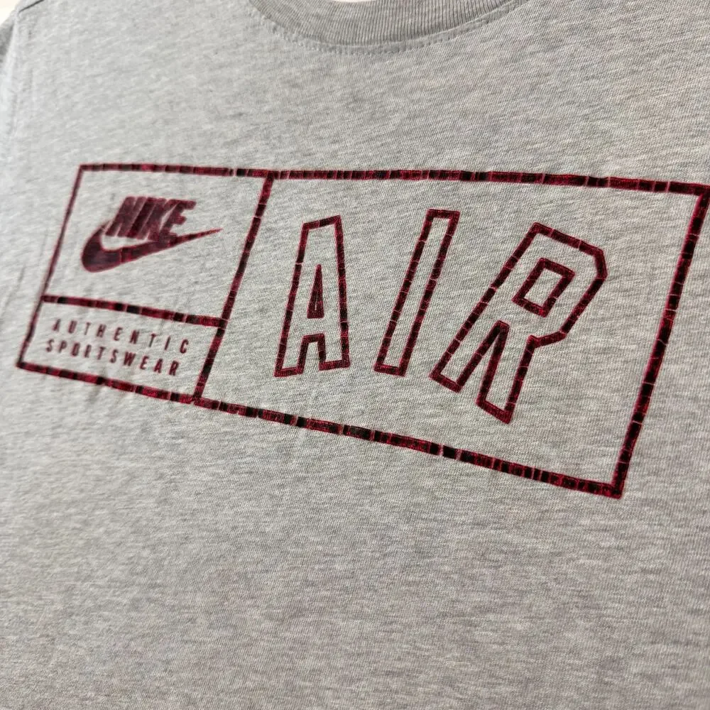 Nike Sportswear Air Graphic T Shirt Men's Gray Short Sleeve Size Medium